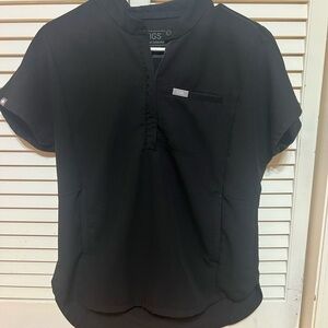 Figs Black Scrub Top